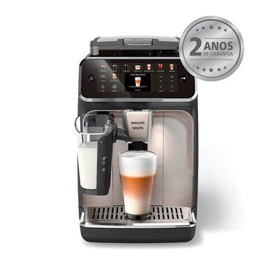 Cafeteira Espresso LatteGo Série 5500 EP5547 Superautomático 1400W Philips Walita Preto e Prata / 220V
