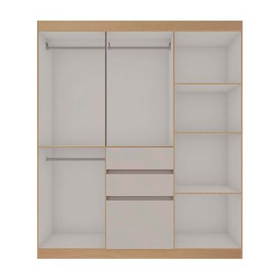 Guarda-Roupa Casal Berna com 6 Portas 2 Gavetas 4 Prateleiras e 172cm de largura Genialflex Freijó/White Laca