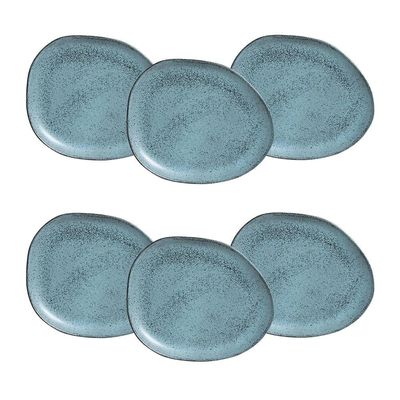 Conjunto de Pratos Rasos Ovais Orgânico 31cm 6 Peças Porto Brasil n/a