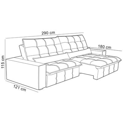 Sofá Retrátil Reclinável Para Sala 4 Lugares 290cm Curie F04 Veludo Marrom Escuro - Lyam Decor