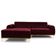 Sofá 4 Lugares Com Chaise Molino 255cm Veludo Marsala C-278