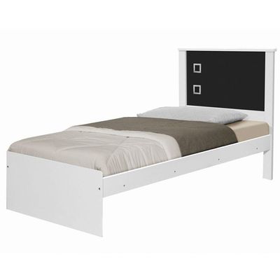 Cama Solteiro Barcelona Branco Preto Tebarrot