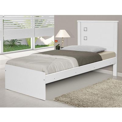 Cama Solteiro Barcelona Branco Preto Tebarrot