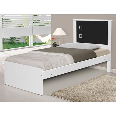 Cama Solteiro Barcelona Branco Preto Tebarrot