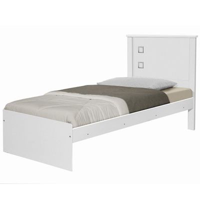 Cama Solteiro Barcelona Branco Preto Tebarrot