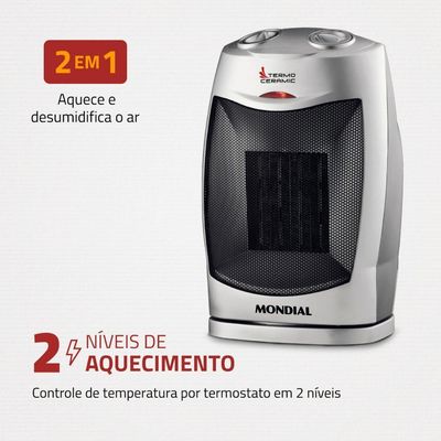 Aquecedor Mondial A-05 Preto Com Prata 220V