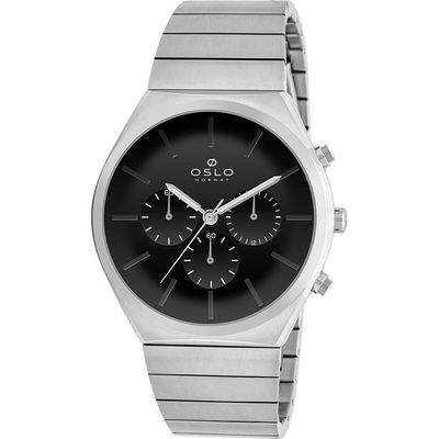 Relógio Oslo Masculino Ref: Ombsscvd0014 P1sx Slim Cronógrafo Prateado