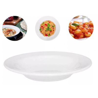 Jogo de 4 Prato Fundo Sopa Massa Branco Ceramica - Porcelart