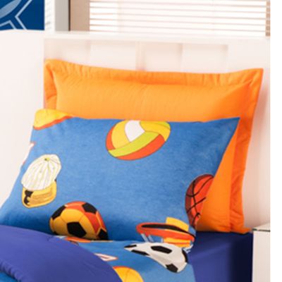 Coberdrom Edredom Solteiro Alegria Dupla Face Futebol- Azul