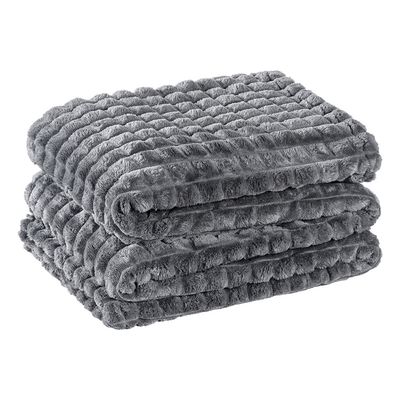 Cobertor Coberta Tok Max Queen Ultrasoft Alto Relevo Dupla Face - Gris