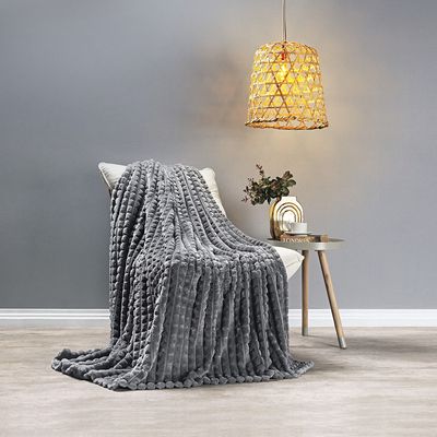Cobertor Coberta Tok Max Queen Ultrasoft Alto Relevo Dupla Face - Gris