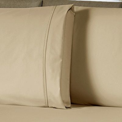 Jogo de Cama Lençol Queen Conforto Percal 300 Fios 3 Peças - Cáqui