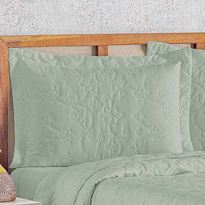 Cobre Leito Colcha Queen Mobili 03 Peças - Verde - 100% Poliéster