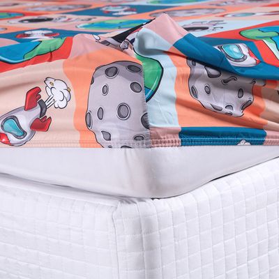 Kit Coordenado Edredom com Lençol Solteiro Alegria - Astronauta - 100% Poliéster