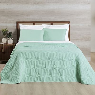 Cobre Leito Colcha Queen Ternura 3 Peças Verde - 100% Poliéster