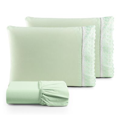 Kit Jogo de Cama Lençol  Lese King 3 Peças com 4 Un. Cores 2 - 100% Algodão