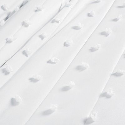 Cobre Leito Colcha King Pompom 3 Peças Branco- 100% Poliéster