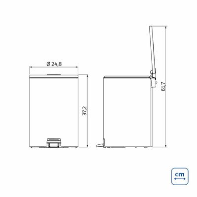Lixeira com Pedal Tramontina Loop Aço Inox Polido 12 Litros