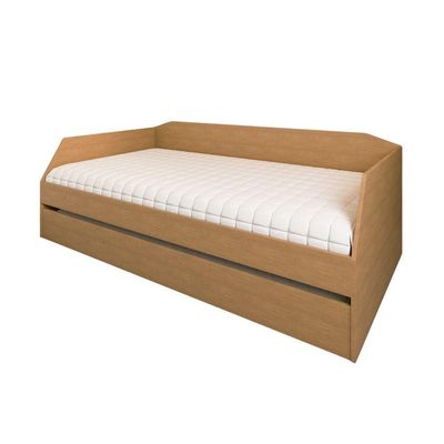 Sofá Cama Solteiro Duo Com Cama Auxiliar Em Mdf Reforçado 15mm Amendoa