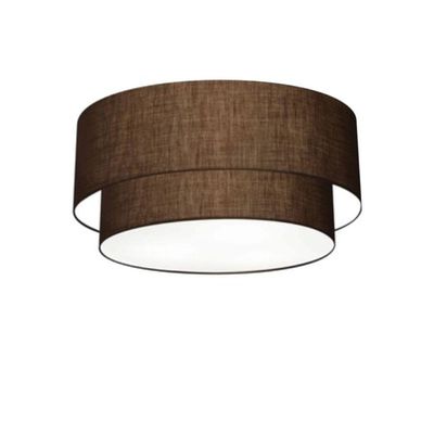 Plafon Duplo Cilíndrico Vivare Md-3062 Cúpula Em Tecido 45x40cm - Bivolt Café 127/220v