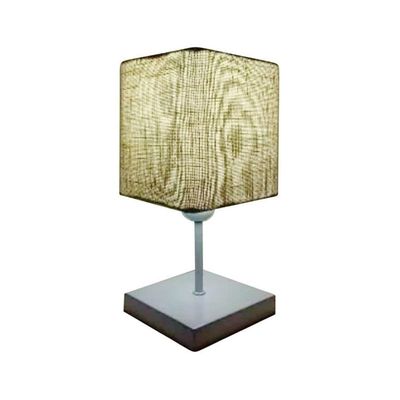 Abajur Luminária Mesa Quarto Sala Moderno Vivare Md-2008br Cúpula Em Tecido - Bivolt Branco-rustico-bege 127/220v