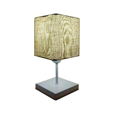 Abajur Luminária Mesa Quarto Sala Moderno Vivare Md-2008br Cúpula Em Tecido - Bivolt Branco-rustico-bege 127/220v
