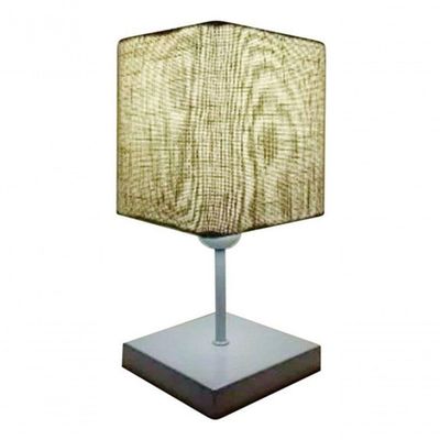 Abajur Luminária Mesa Quarto Sala Moderno Vivare Md-2008br Cúpula Em Tecido - Bivolt Branco-rustico-bege 127/220v