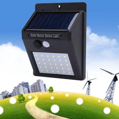 Luminaria Solar Jardim Parede 30 Led Sensor Movimento Gt512