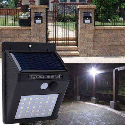 Luminaria Solar Jardim Parede 30 Led Sensor Movimento Gt512