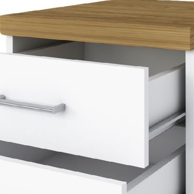 Gaveteiro Para Escritório Home Office 2 Gavetas Orly A02 Olmo Branco - Lyam Decor