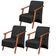 Kit 3 Poltronas Venus 1 Lugar Braço Madeira Maciça Tecido Suede Unidecor Preto