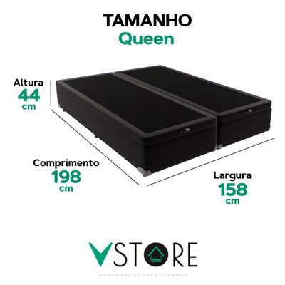Cama Box Baú Queen Preto V-store 158x198x44