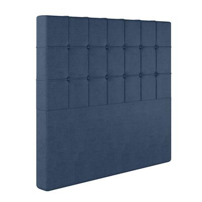 Cabeceira Estofada King 195 Cm Turmalina Veludo Azul Marinho