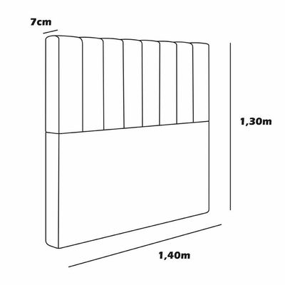 Cabeceira Estofada Casal 140 Cm Esmeralda Veludo Bege