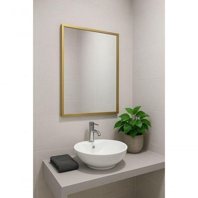 Espelheira Para Banheiro Iron 57x36 Cm Dourado