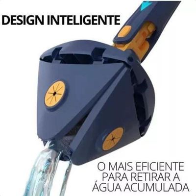 Esfregão Triangular Rodo Limpador Giratório Mop + Refil