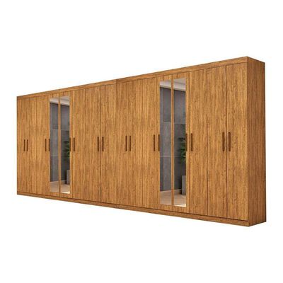 Closet Casal Duplo Rubi Premium 16 Portas Plus 8 Gavetas Cinamomo