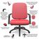 Cadeira De Escritório Giratória Com Braço Preta Magno P03 Vinil Vermelho - Lyam Decor