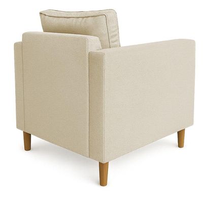 Poltrona Decorativa Helena Linho Pés Madeira Dourado