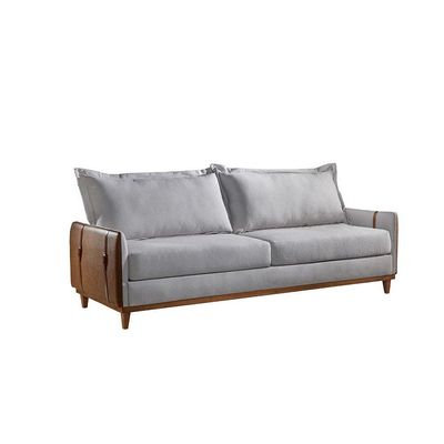 Conjunto Living 4 Lugares Sofá E Poltronas Dubai Móveis Mix Cinza
