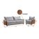 Conjunto Living 4 Lugares Sofá E Poltronas Dubai Móveis Mix Cinza