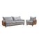 Conjunto Living 4 Lugares Sofá E Poltronas Dubai Móveis Mix Cinza