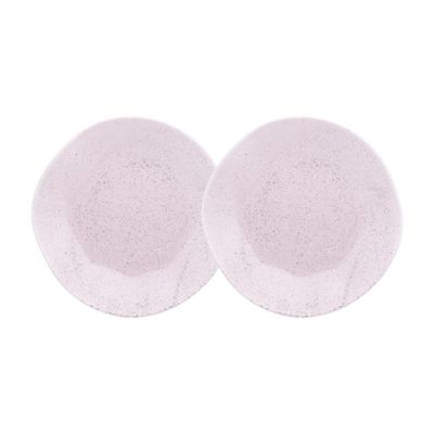 Conjunto 2 Pratos Fundos 22,5cm Ryo Pink Sand Porcelana Oxford
