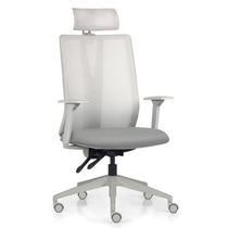 Kit 2 Cadeiras Escritório Giratória Presidente Flow F02 Base Cinza Sintético Cinza - Lyam Decor