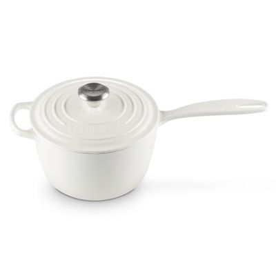 PANELA LE CREUSET MOLHEIRA SIGNATURE FERRO ESMALTADO 2,2L 18CM BRANCO COTTON 21181184314430