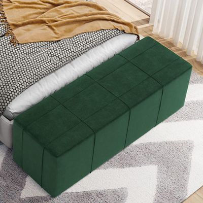 Puff Decorativo Living Sala de Estar 140 cm Roma W01 Couríssimo Verde - Lyam