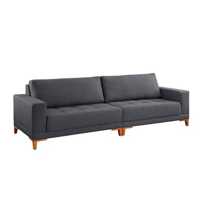 Sofá 4 Lugares Volga Plus Veludo Grafite 280 cm