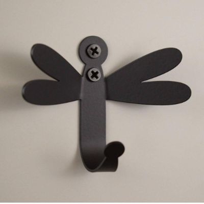 Cabideiro Libélula Preta Masutti Gancho Decorativo de Parede Aço Carbono Luft