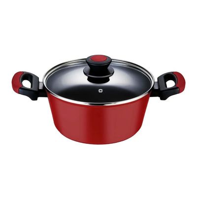 Caçarola Antiaderente Oxford Everyday Vermelha 22cm Alumínio com Tampa