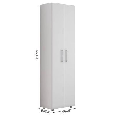 Multiuso 2 Portas 4 Prateleiras Breatriz 190cm Ajl Móveis Branco
